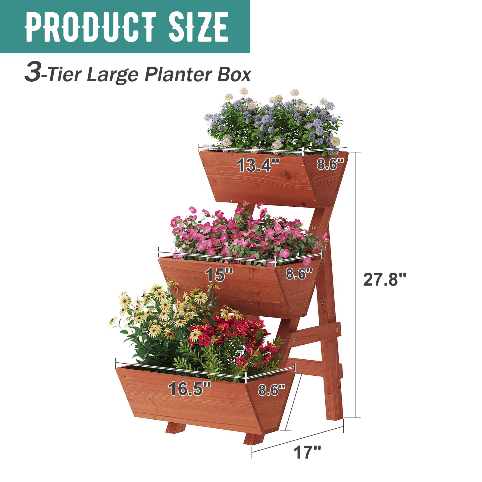 Amazon.com : viewcare Raised Garden Bed, 3 Tier Small Vertical